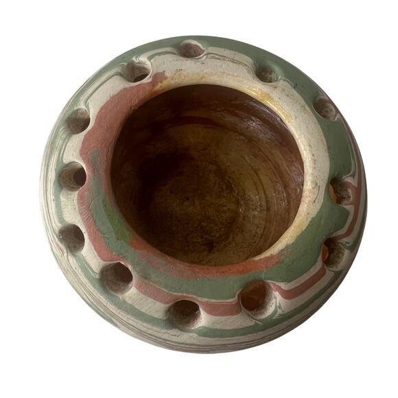 VTG 50s Handmade Studio Pottery Flower Frog Henry Graack Silver Springs Florida - Picture 4 of 10